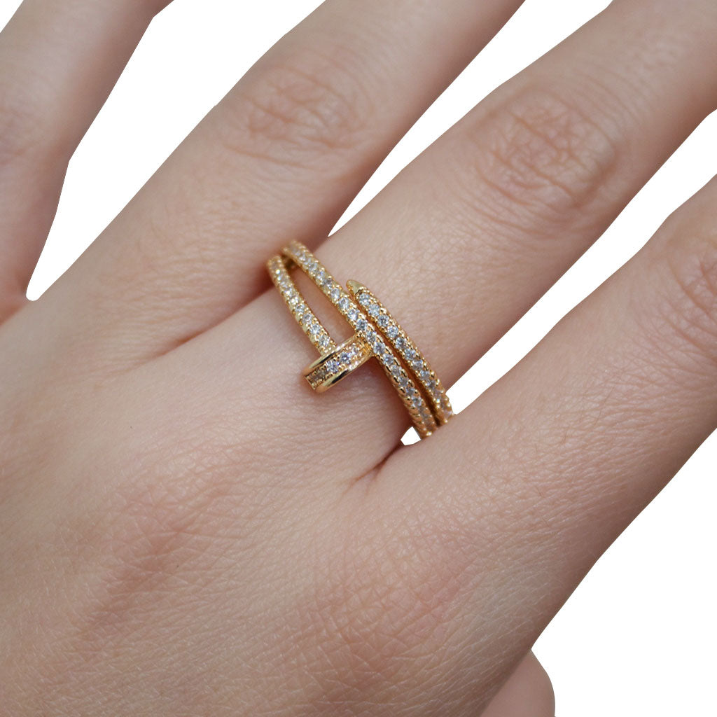 Anillo Gold Sparkly Screw