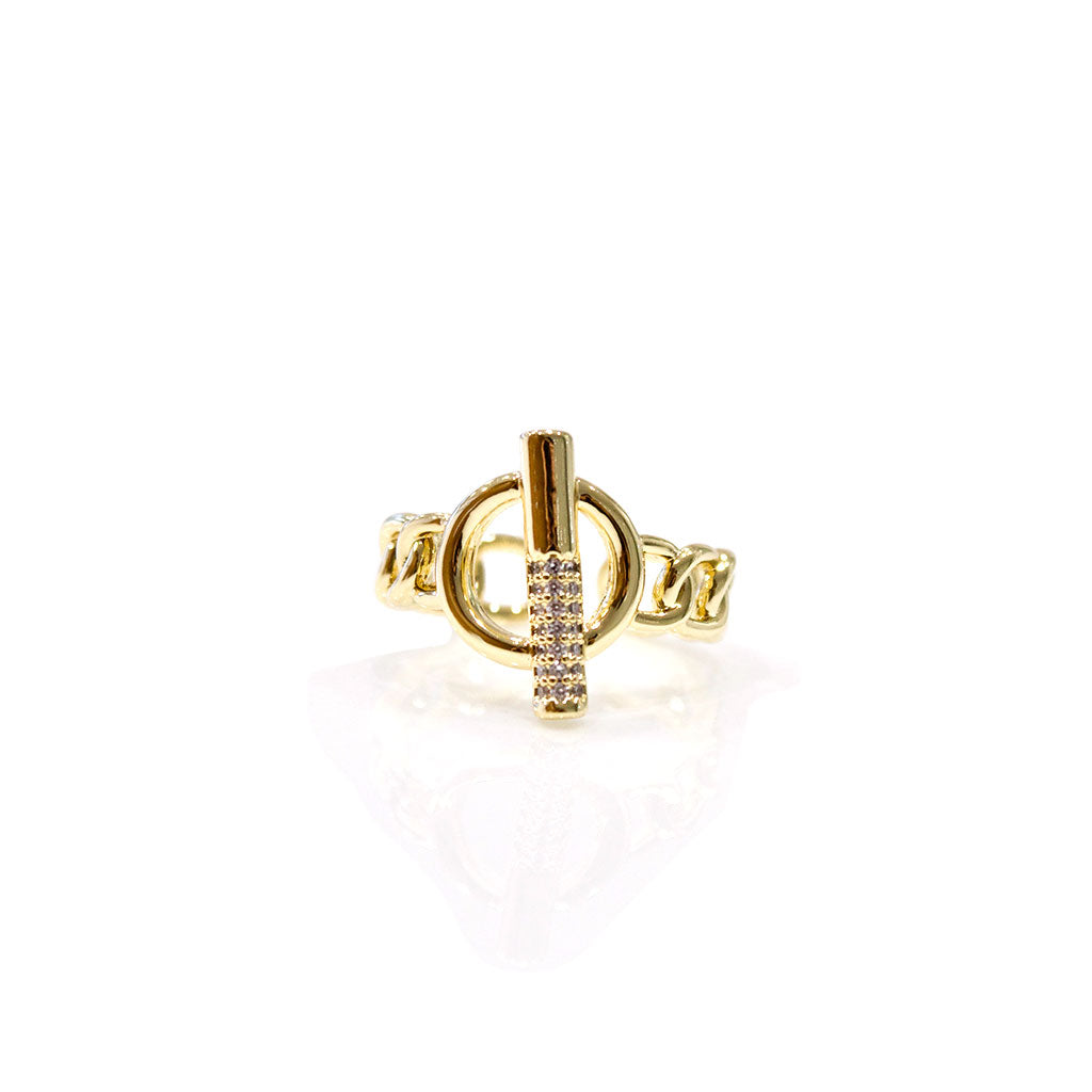 Anillo Eslabones Con Círculo
