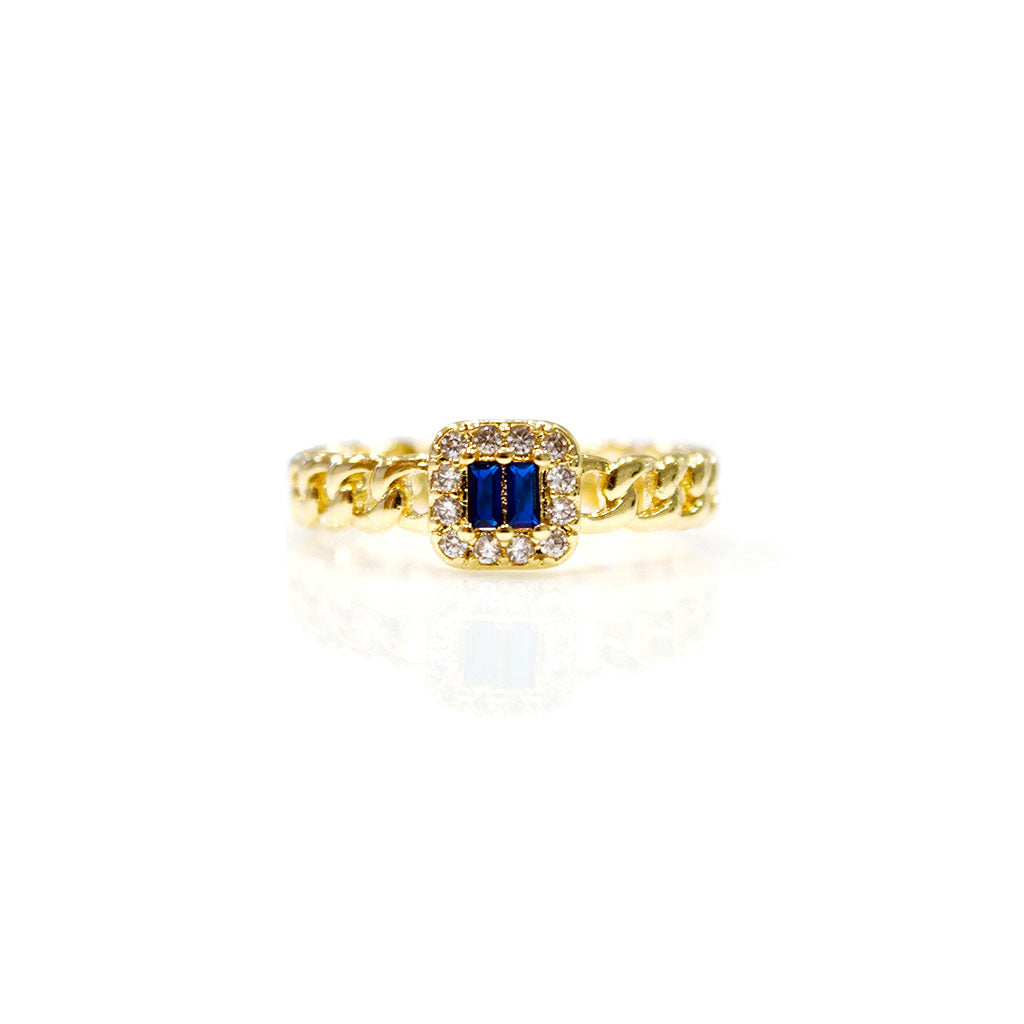 Anillo Blue Square Halo