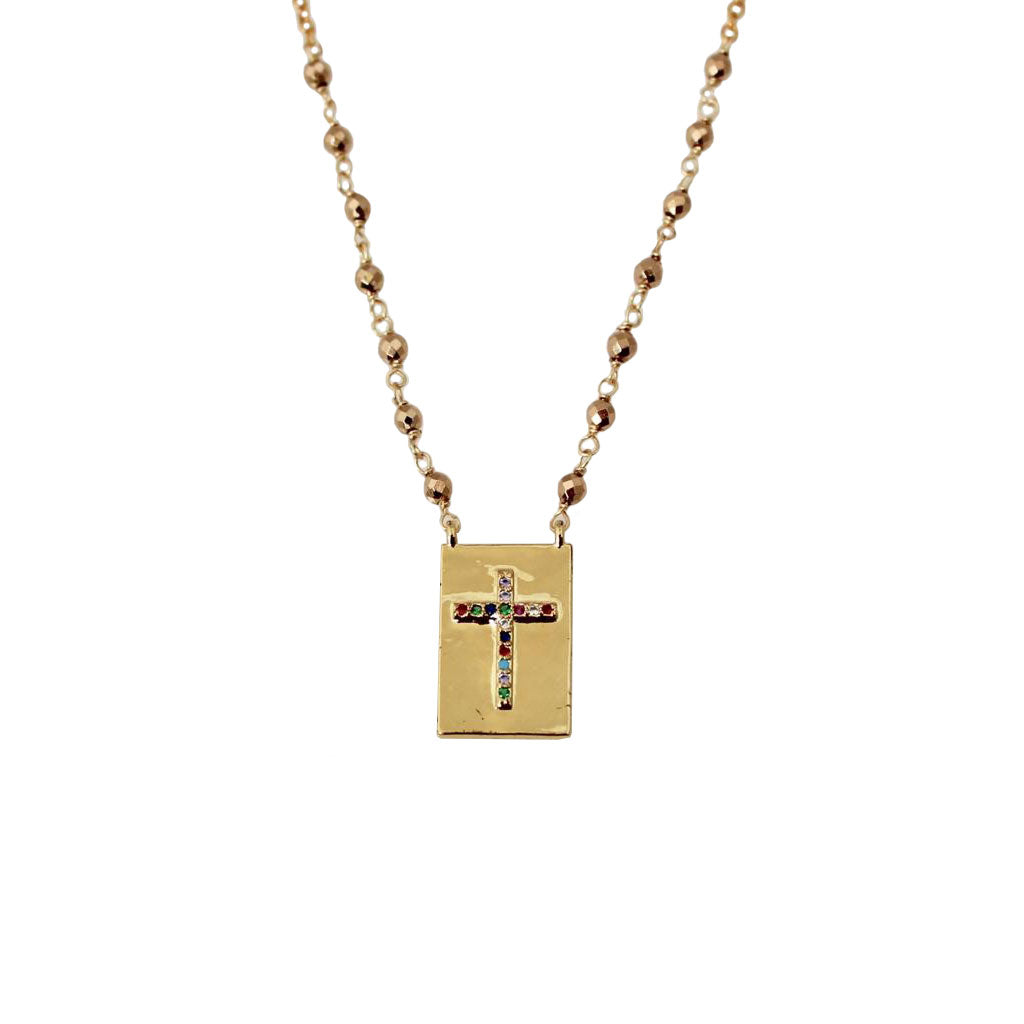 Collar Placa Cruz