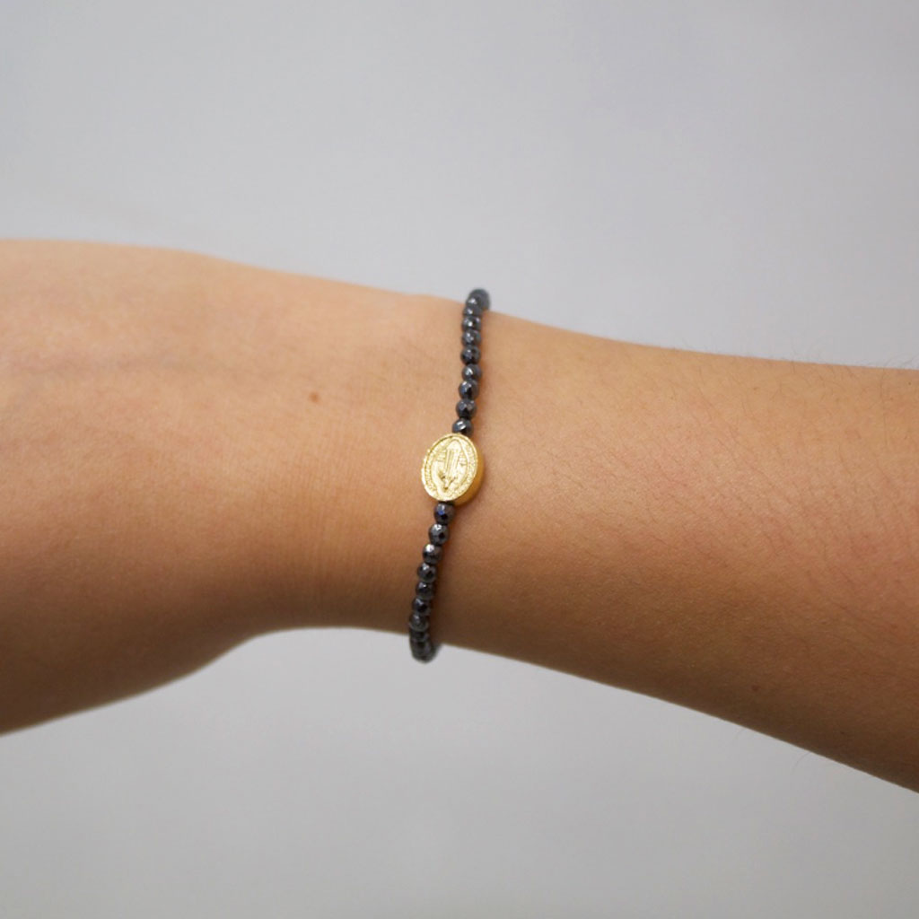 Pulsera San Benito Hematita Gris