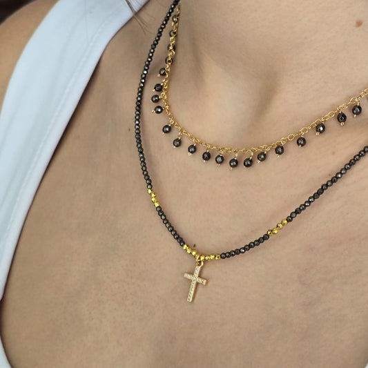 Set de Collares Negro-Cruz